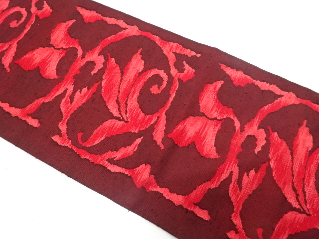 JAPANESE NAGOYA OBI / TSUMUGI / WOVEN ARABESQUE
